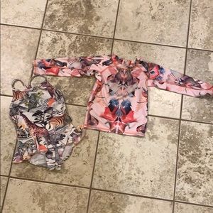 Molo Swimsuit & Long Sleeve Swim Top